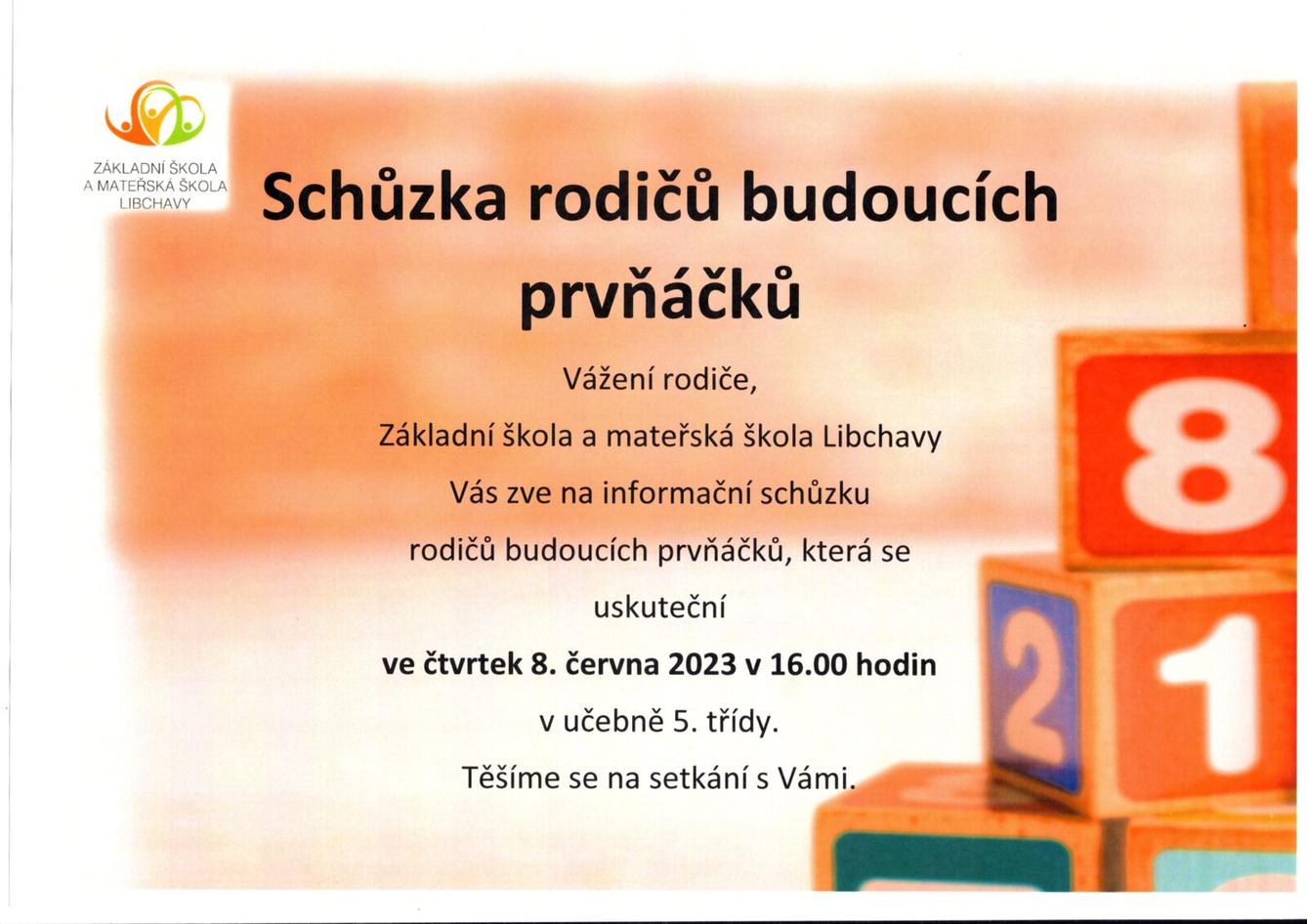 Schůzka rodičů budoucích prvňáčků - 1