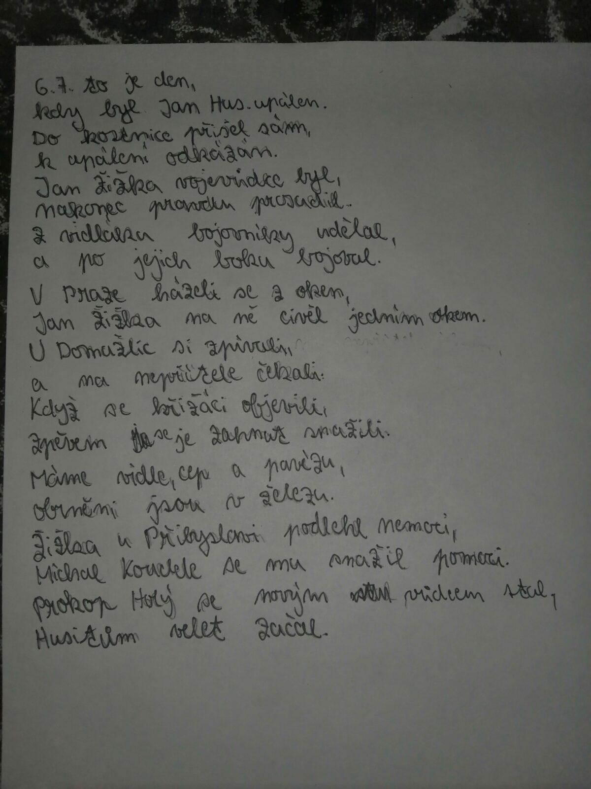 Husité v básničkách našich sedmáků - 3