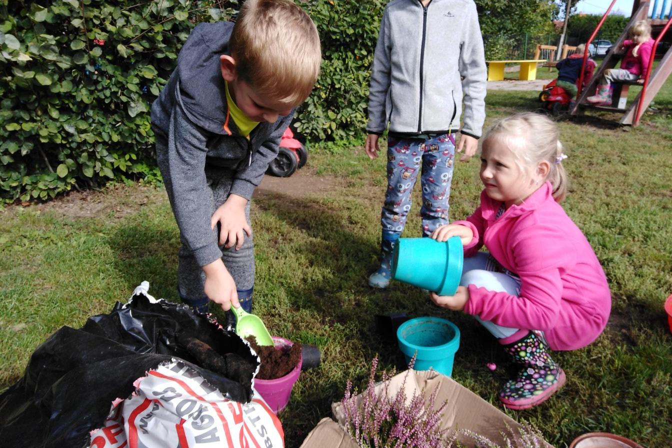 Podzimní květinová výzdoba MŠ