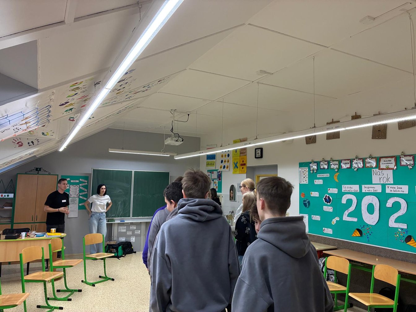 Žáci 9. třídy během preventivního programu Do dna?