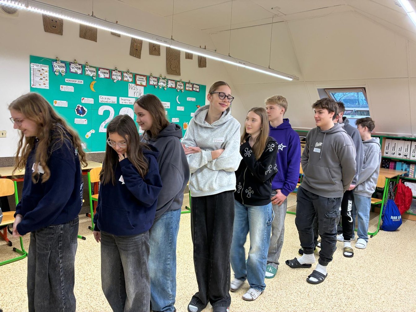 Žáci 9. třídy během preventivního programu Do dna?